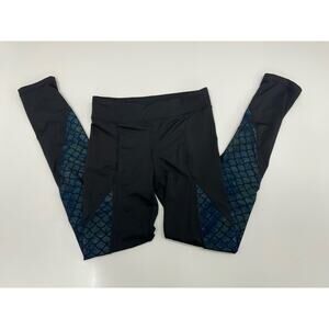 Fun Fun Childrens Girls Leggings Size Youth XL Black Mermaid Scale Mesh Pants